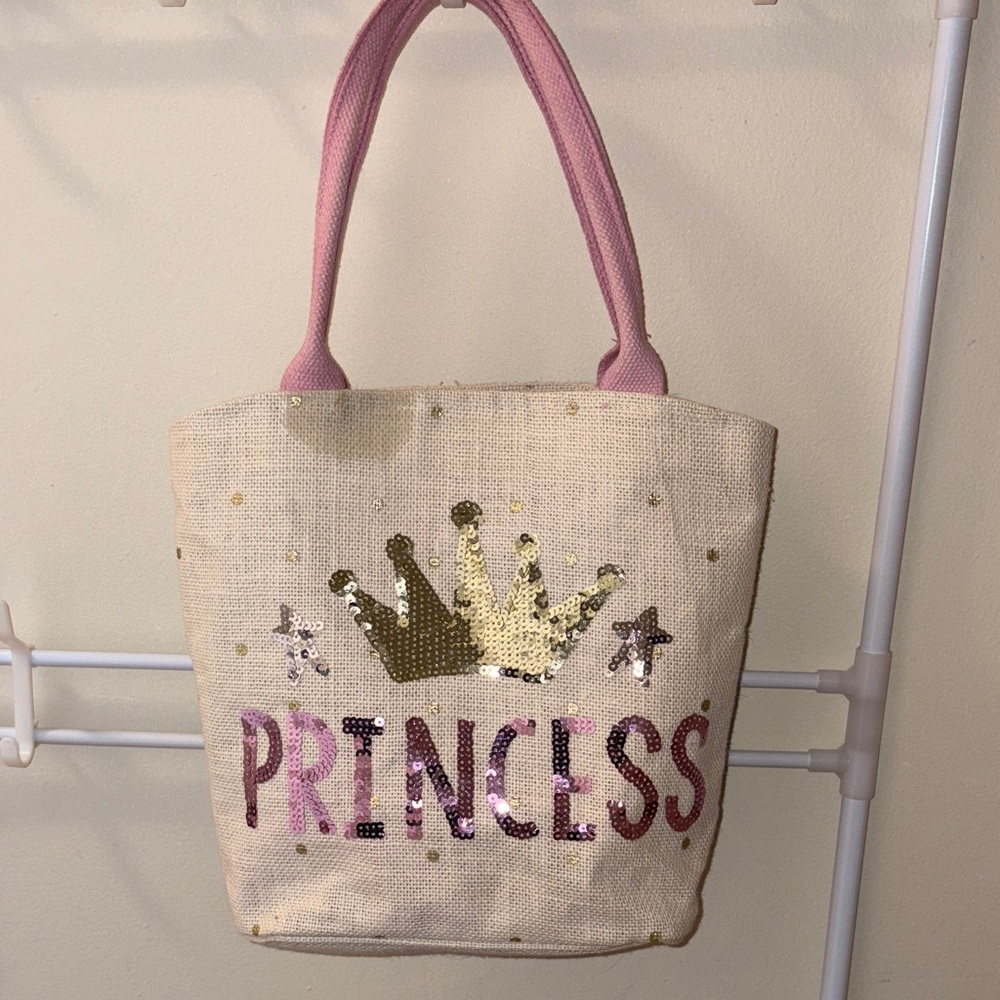 Princess Sequin Tote Bag - Pink and Gold